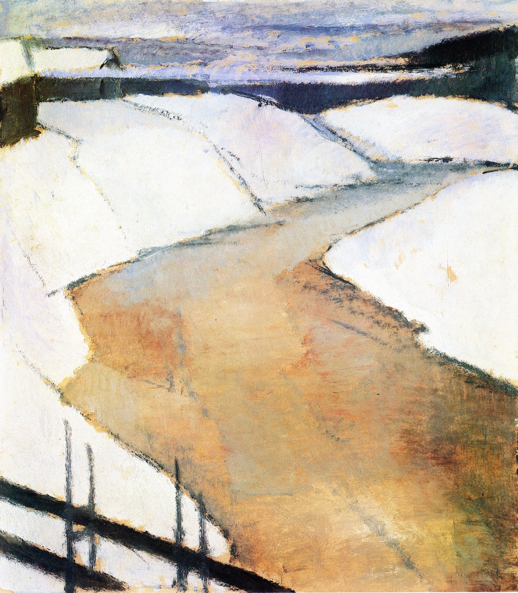 The Yellow Stream, vintage artwork by Alvar Cawen, 12x8" (A4) Poster