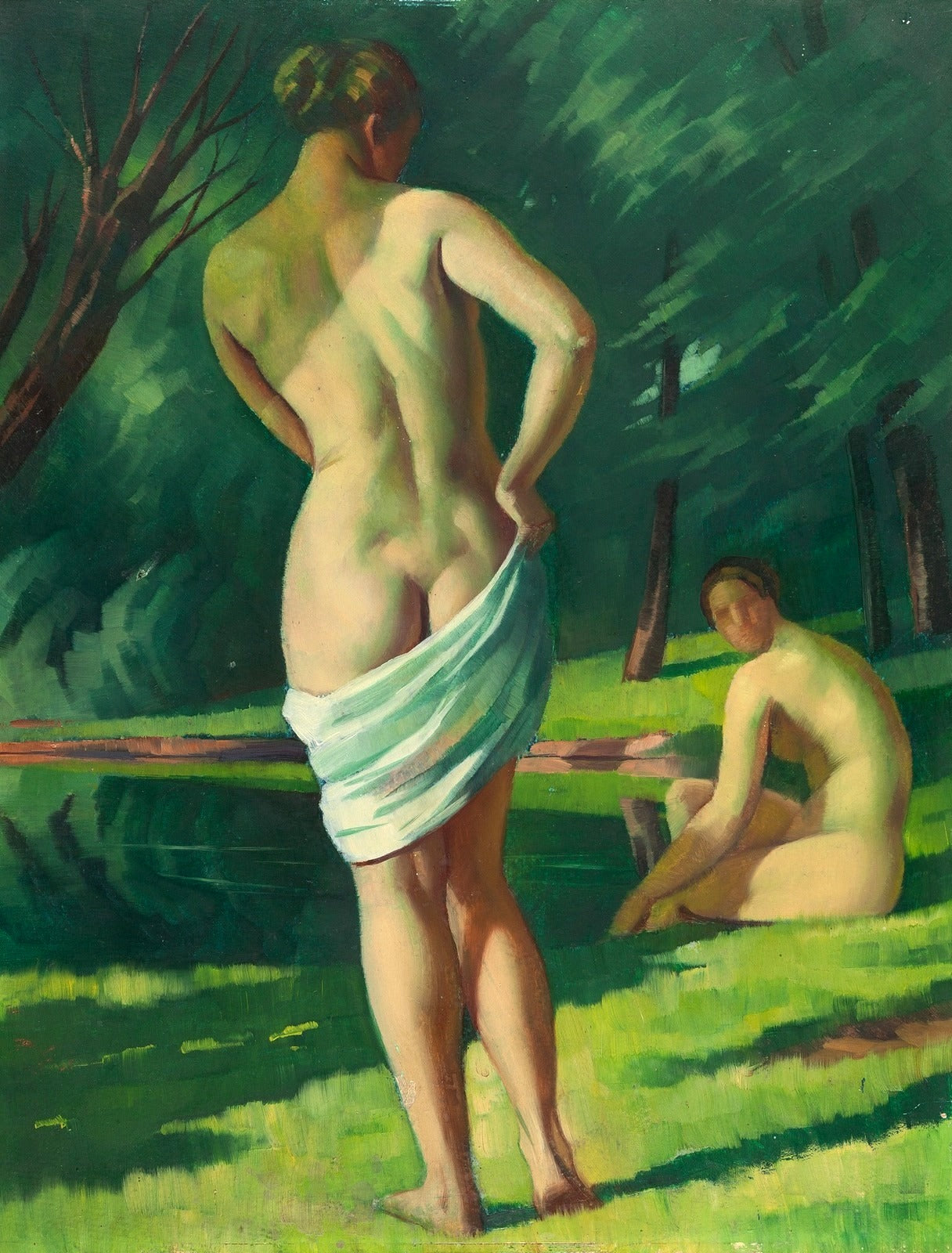 Two Bathers by Adolf Erbslöh,16x12(A3) Poster