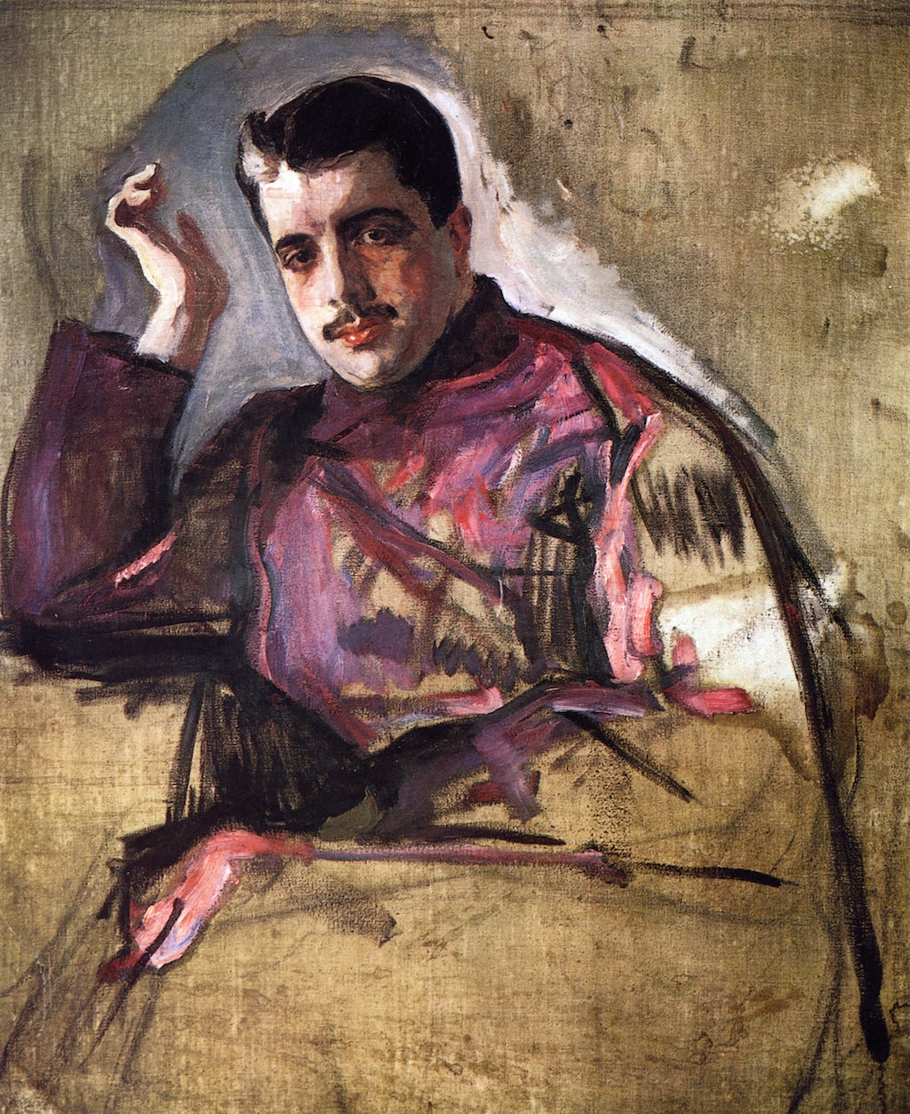 Portrait of Sergei Diaghilev (unfinished) by Valentin Serov,A3(16x12")Poster