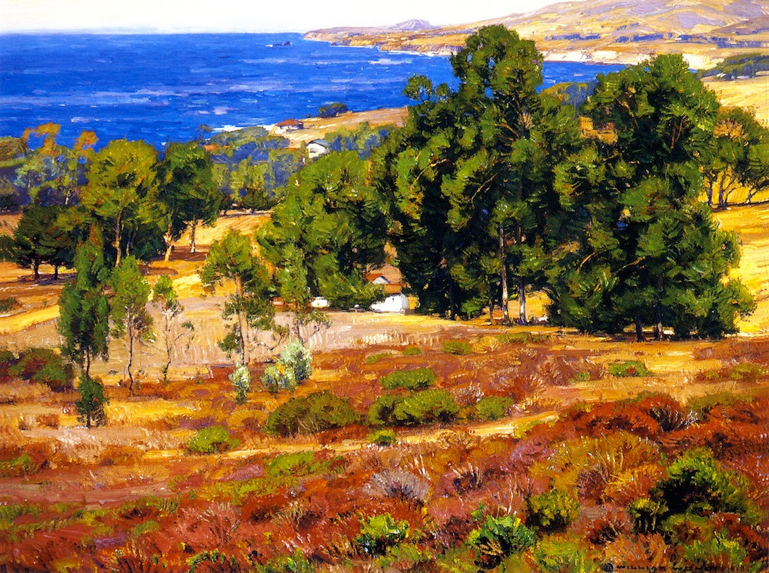 Laguna Beach, vintage artwork by William Wendt, 12x8" (A4) Poster