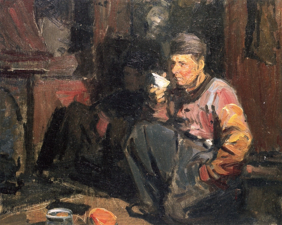 Dutch Boy Drinking by Charles H. Woodbury,A3(16x12")Poster