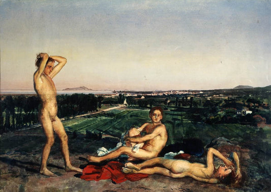 On the Bay of Naples, vintage artwork by Alexander Ivanov, A3 (16x12") Poster Print