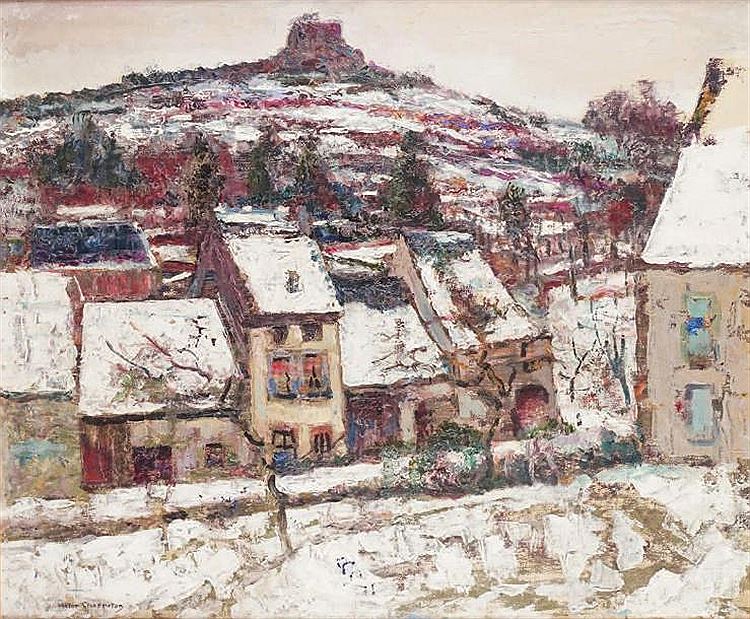 Murols with Snow, vintage artwork by Victor Charreton, 12x8" (A4) Poster