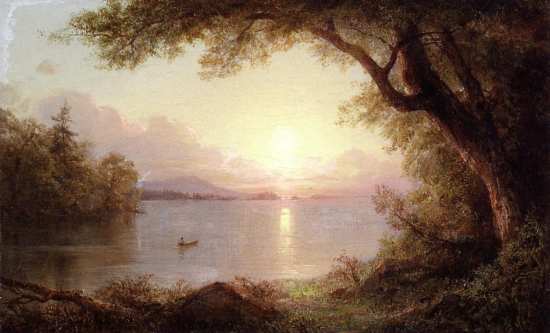 Landscape in the Adirondacks, vintage artwork by Frederic Edwin Church, 12x8" (A4) Poster