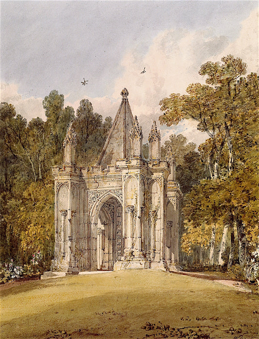 The Ancient Arch in Mr Wyndham's Garden, Salisbury, vintage artwork by Joseph Mallord William Turner, 12x8" (A4) Poster