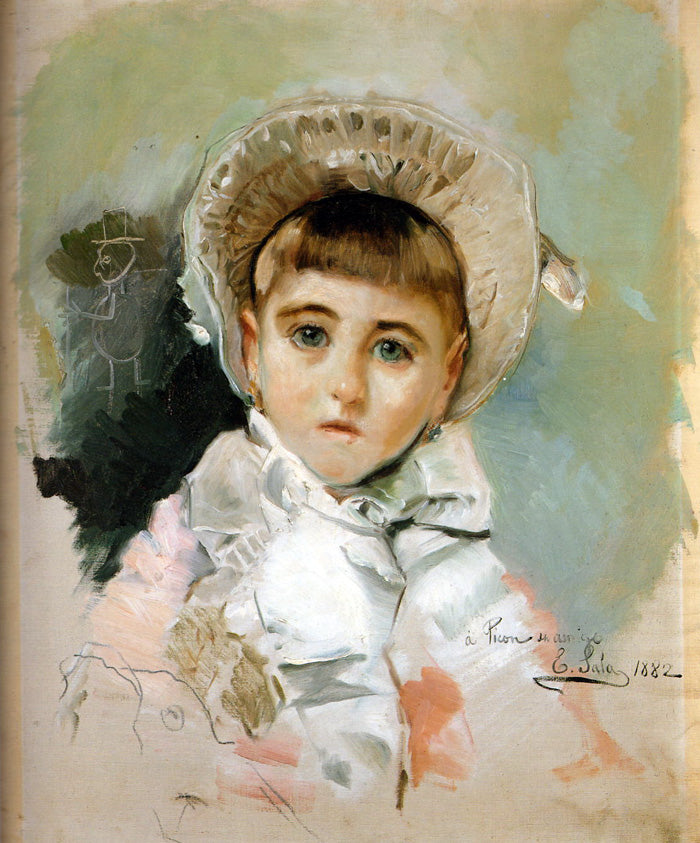 Niña, vintage artwork by Emilio Sala Frances, 12x8" (A4) Poster