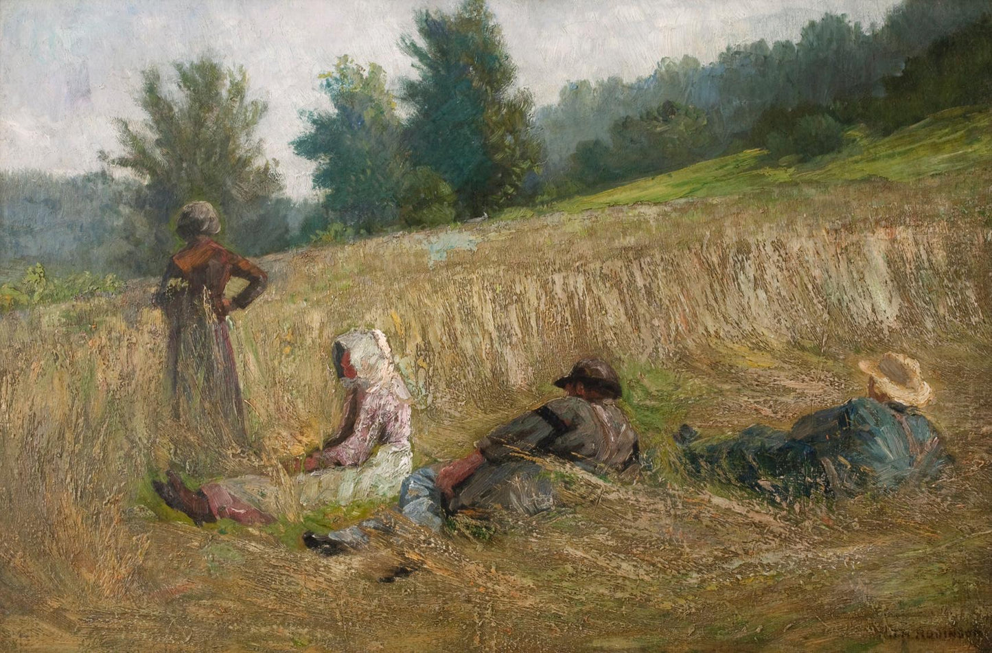 Noon Rest, New Hampshire, vintage artwork by Thomas Harris Robinson, 12x8" (A4) Poster