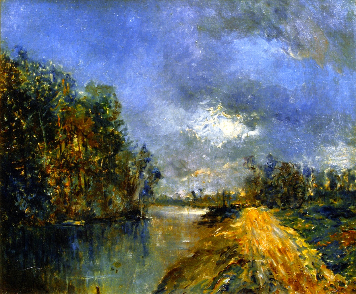 Banks of the River at Twilight, vintage artwork by Paul Vogler, 12x8" (A4) Poster