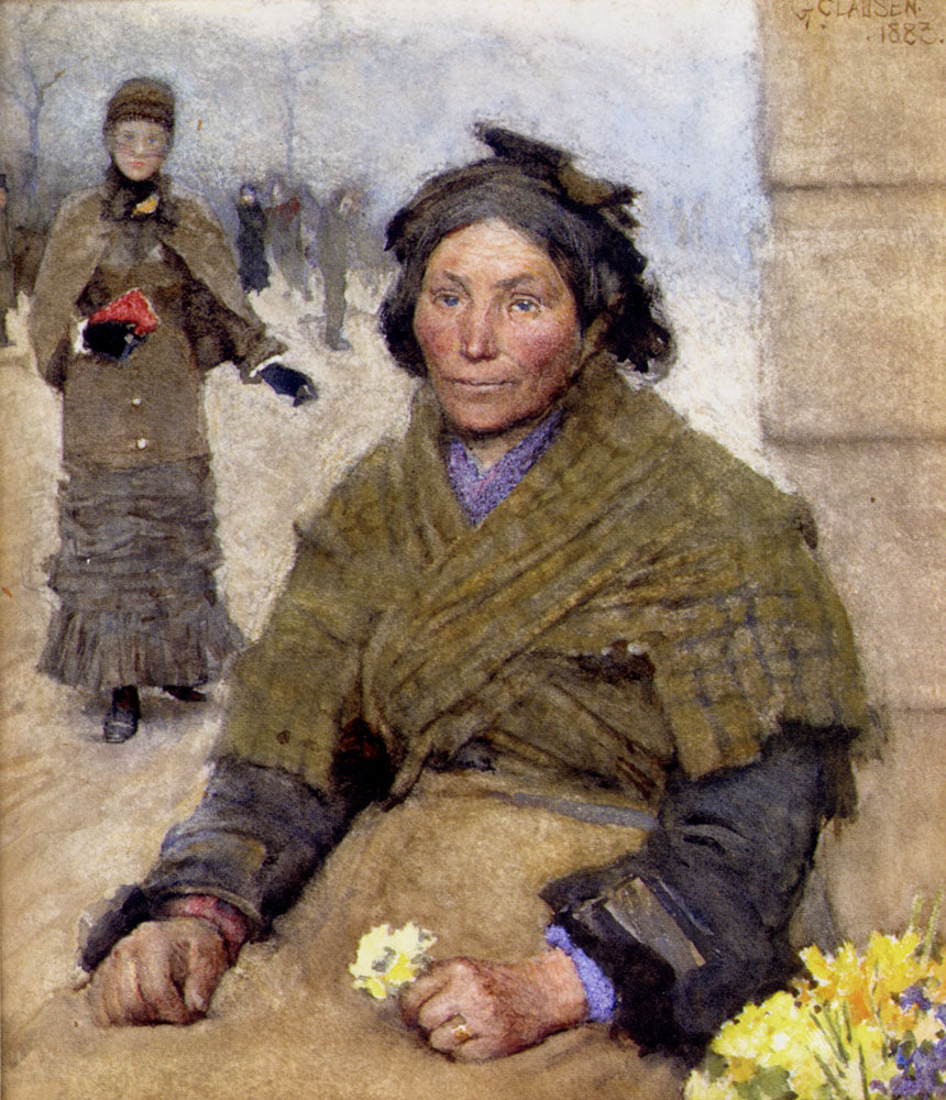 ypsy Flower Seller by Sir George Clausen, R.A., R.W.S., R.I.,A3(16x12")Poster