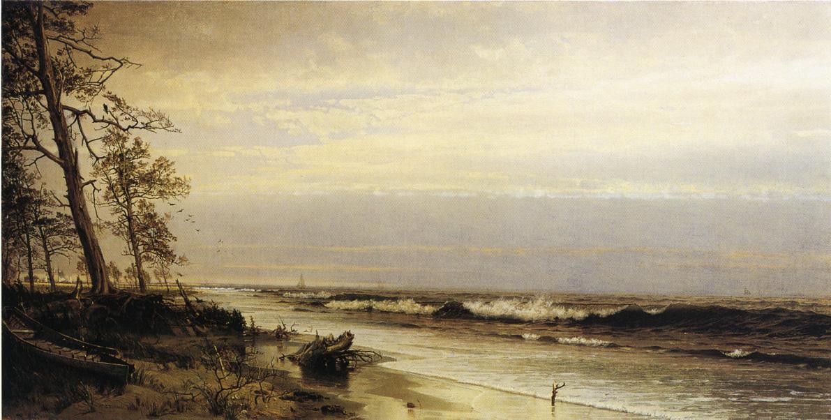 Atlantic City Shoreline, vintage artwork by William Trost Richards, 12x8" (A4) Poster