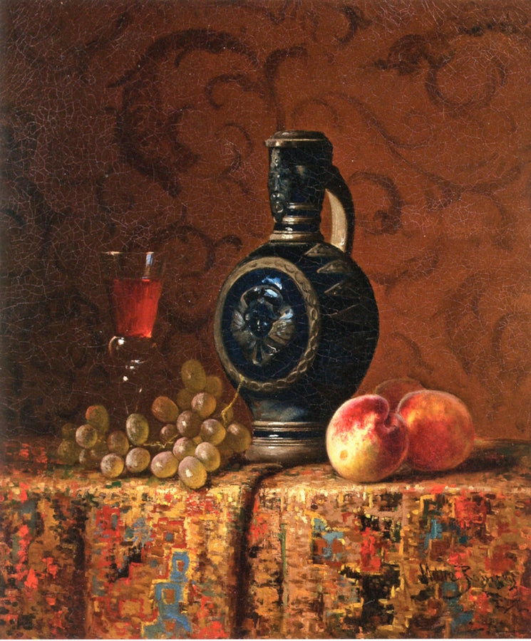 Fruits and Wine, vintage artwork by Milne Ramsey, 12x8" (A4) Poster