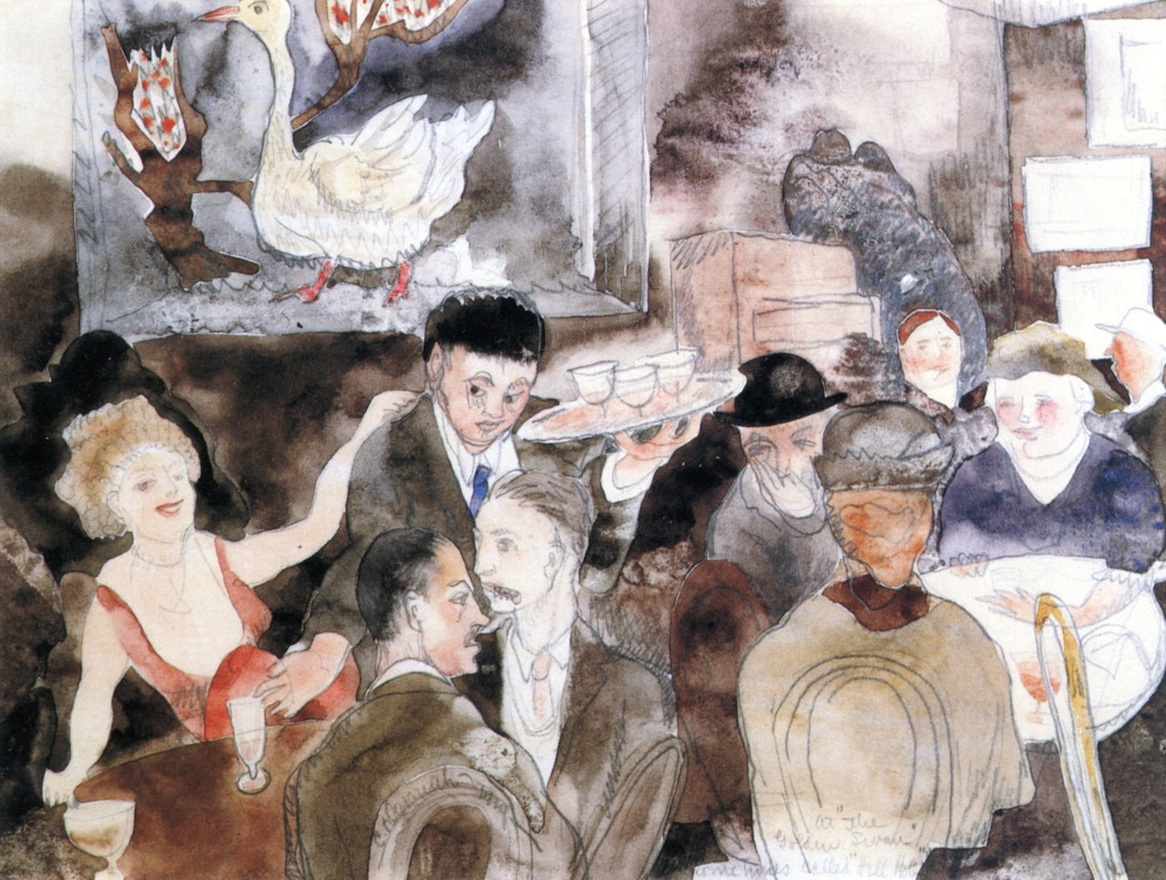 At the Golden Swan, vintage artwork by Charles Demuth, 12x8" (A4) Poster
