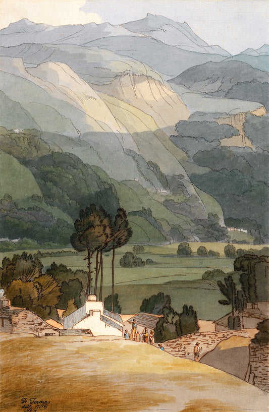 Ambleside, vintage artwork by Francis Towne, 12x8" (A4) Poster