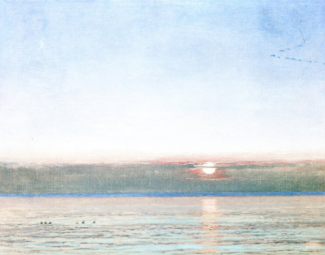 Sunset in Fog, vintage artwork by William Blair Bruce, 12x8" (A4) Poster