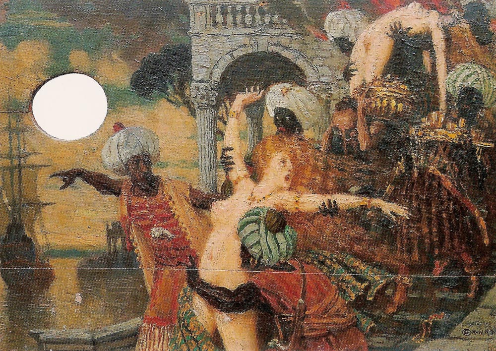 Salome's Dance, vintage artwork by Edward Okuń, 12x8" (A4) Poster