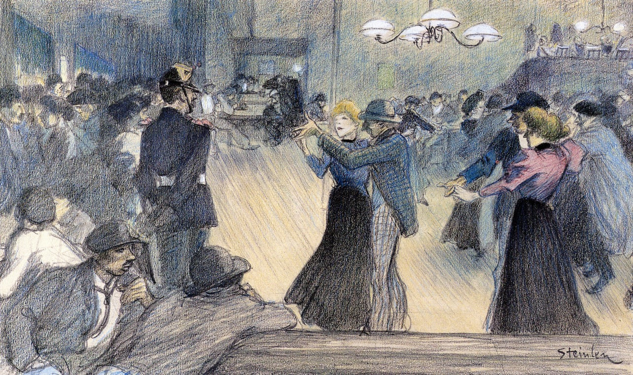 Ball in a Paris Suburb by Theophile-Alexandre Steinlen,A3(16x12")Poster