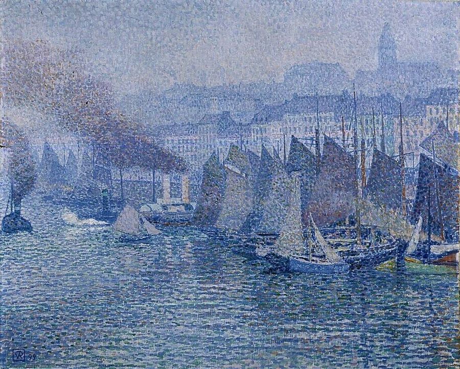 Boulogne-sur-Mer, vintage artwork by Theo van Rysselberghe, 12x8" (A4) Poster