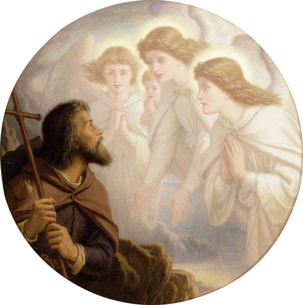 Lead, Kindly Light, amid the Encircling Gloom, lead thou me on!...and with the Morn those Angel Face, vintage artwork by Sir Joseph Noel Paton, A3 (16x12") Poster Print