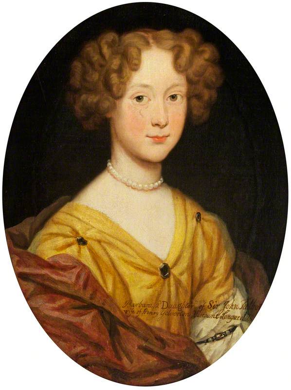Barbara Talbot, Viscountess Longueville, as a Girl, vintage artwork by Sir Godfrey Kneller, BT., 12x8" (A4) Poster