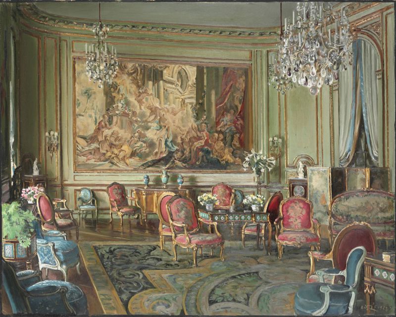 The Salon, 901 Fifth Avenue, vintage artwork by Walter Gay, 12x8" (A4) Poster