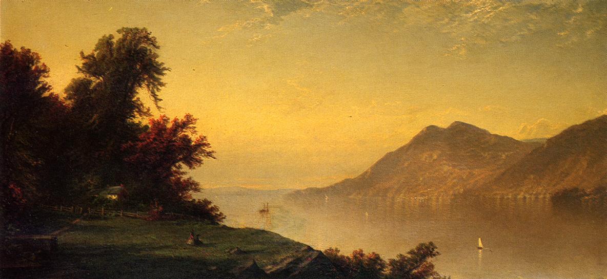 Hudson River at West Point, vintage artwork by Alexander Lawrie, 12x8" (A4) Poster