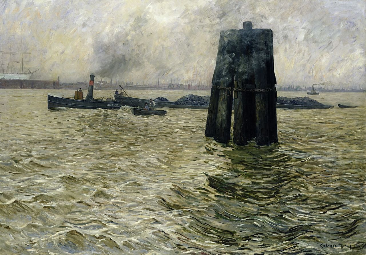 The Port of Hamburg by Leopold von Kalckreuth,A3(16x12")Poster