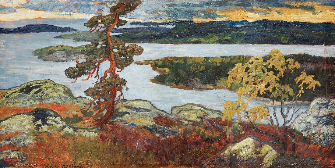 Gråväder (Grey Weather), vintage artwork by Helmer Osslund, 12x8" (A4) Poster