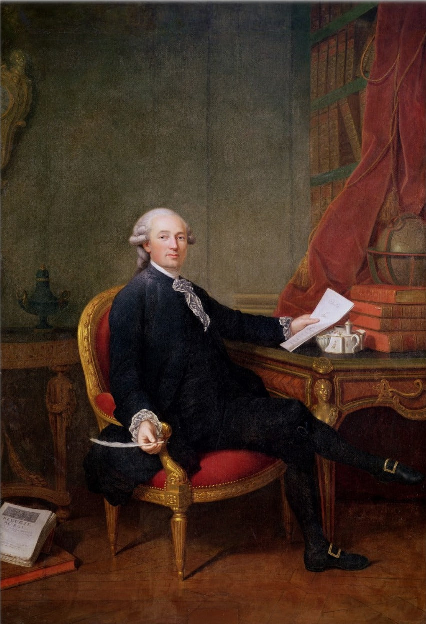 Portrait of Frederic-Ignace, Comte de Mirbec, vintage artwork by Cesar Van Loo, 12x8" (A4) Poster
