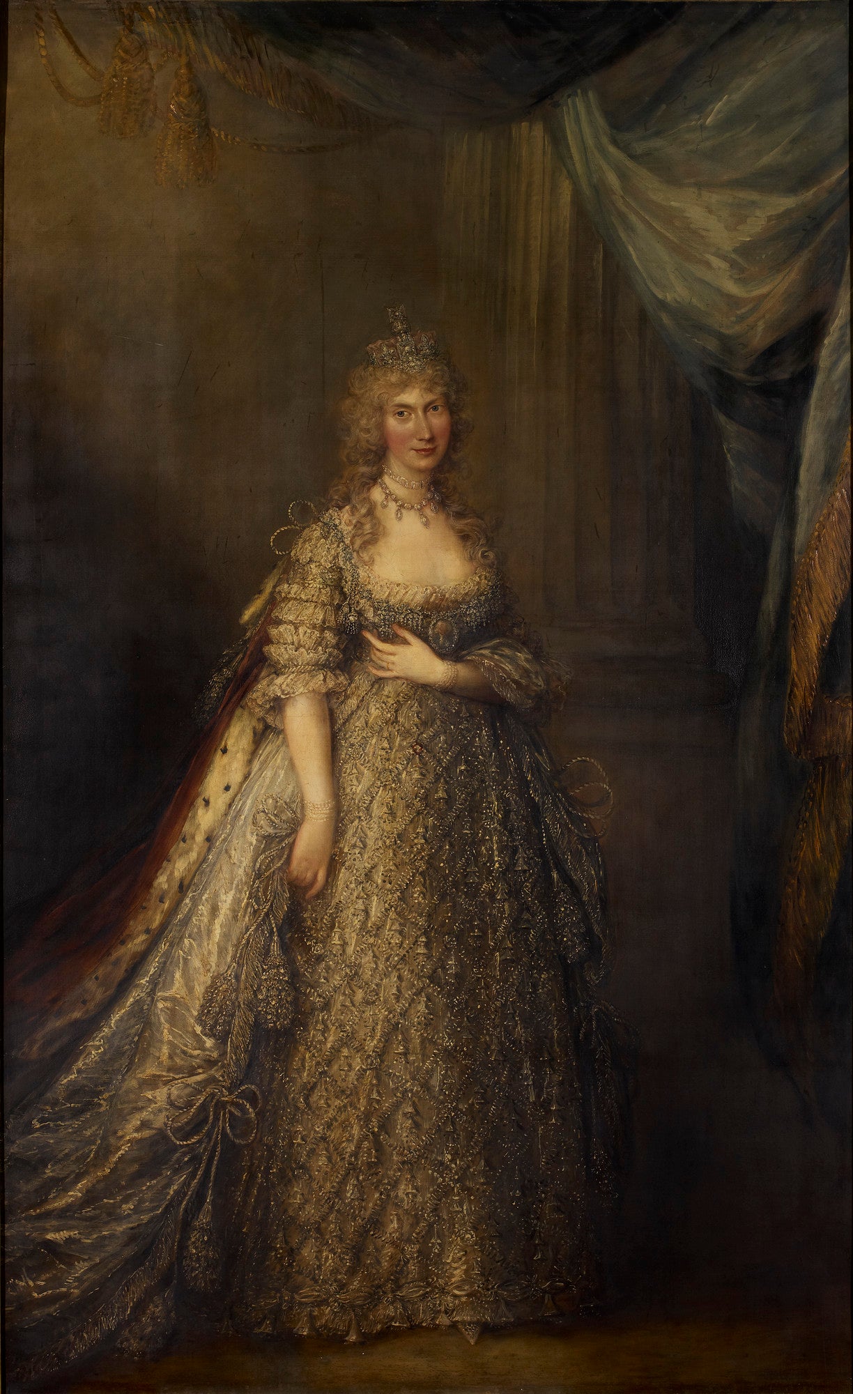 Caroline of Brunswick (1768-1821) when Princess of Wales, vintage artwork by Gainsborough Dupont, 12x8" (A4) Poster