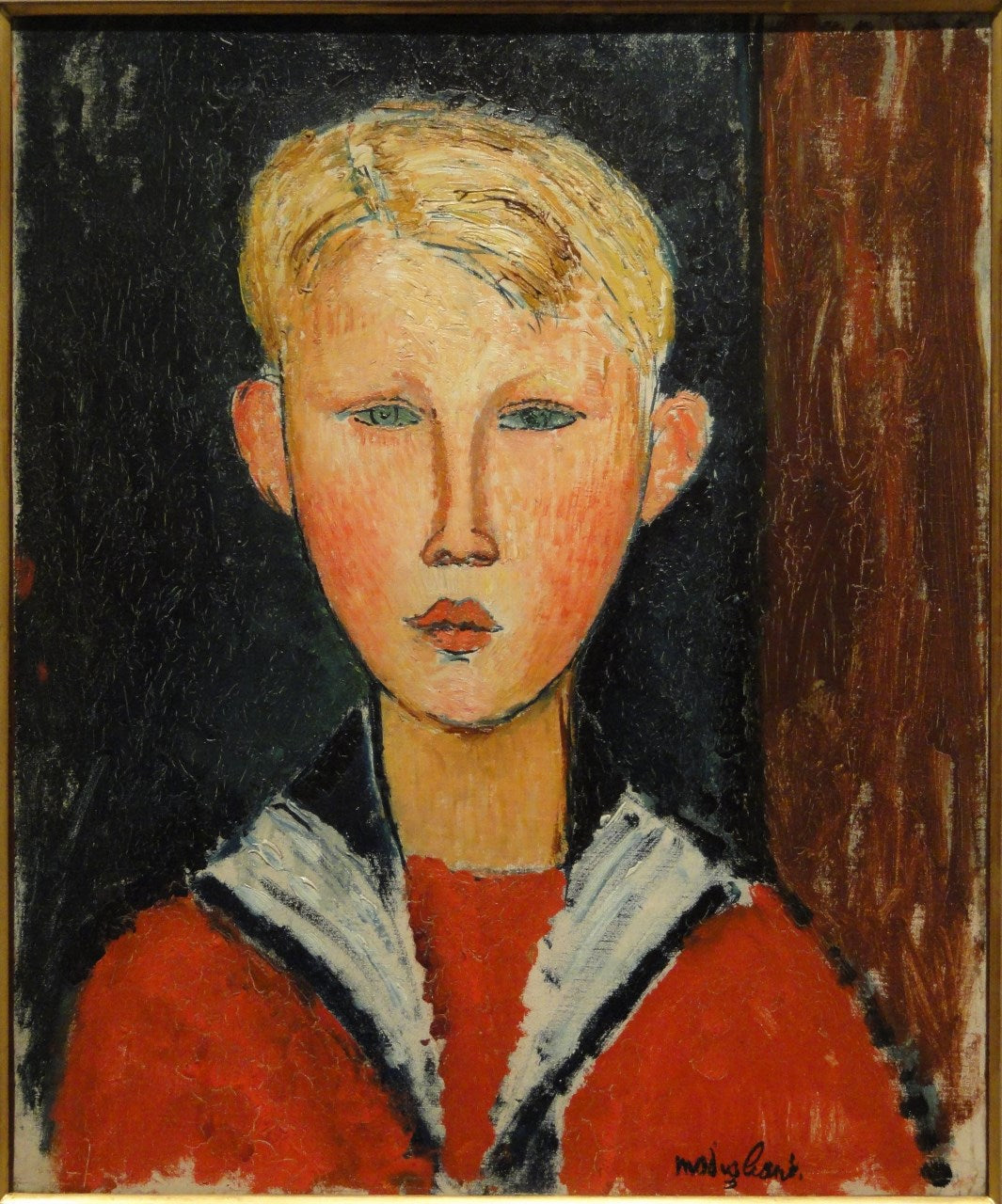 The Blue-Eyed Boy, vintage artwork by Amedeo Modigliani, 12x8" (A4) Poster