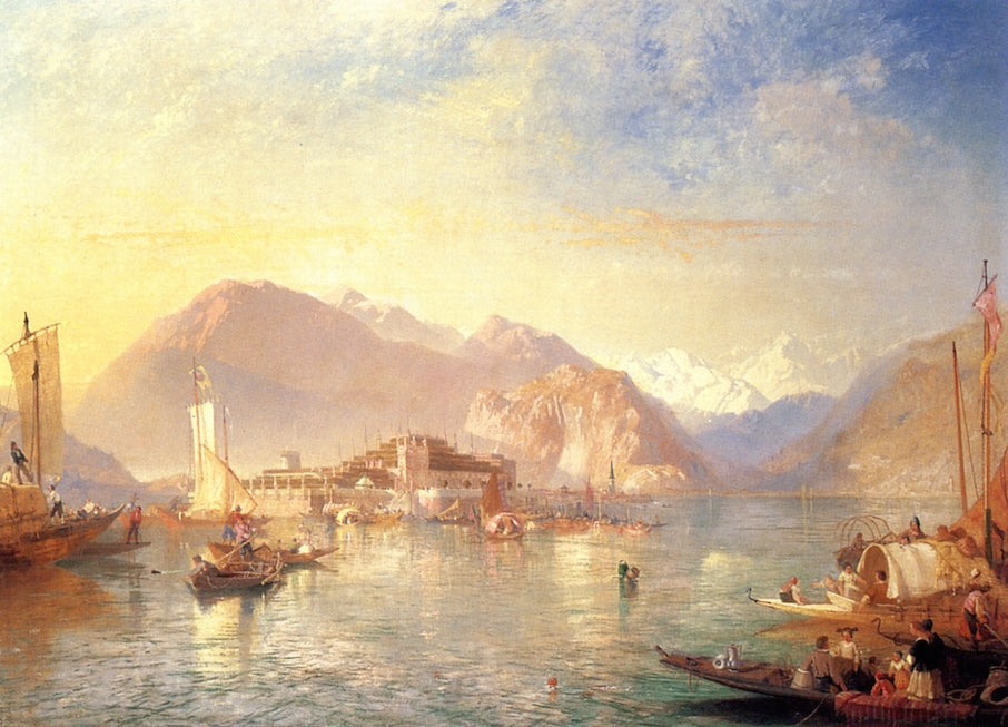 Isola Bella, Lago Maggiore, vintage artwork by James Baker Pyne, A3 (16x12") Poster Print