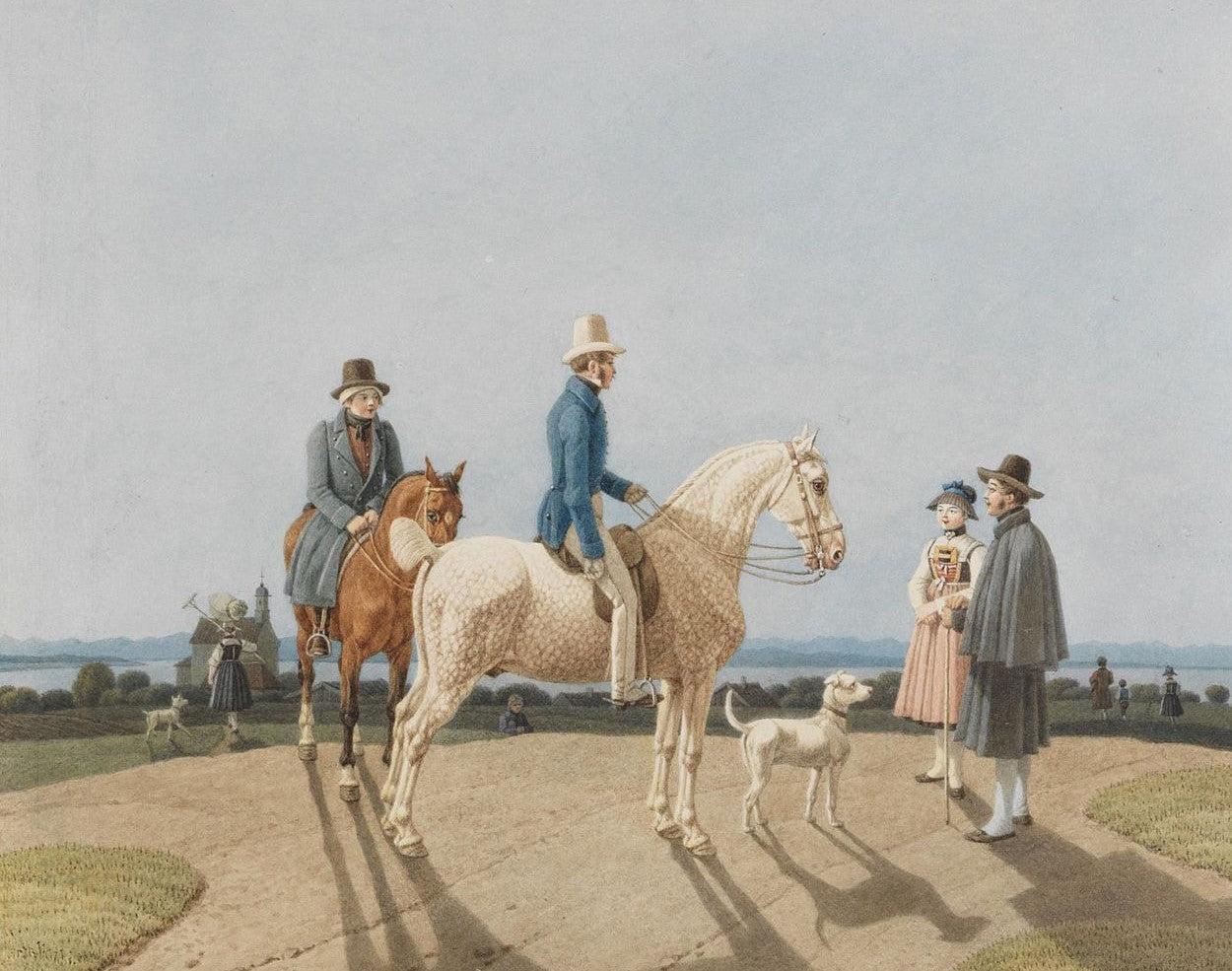 Rider at Schondorf am Ammersee, vintage artwork by Wilhelm von Kobell, 12x8" (A4) Poster