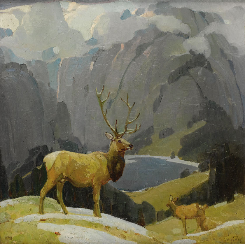 In the Tetons, vintage artwork by William Herbert Dunton, 12x8" (A4) Poster