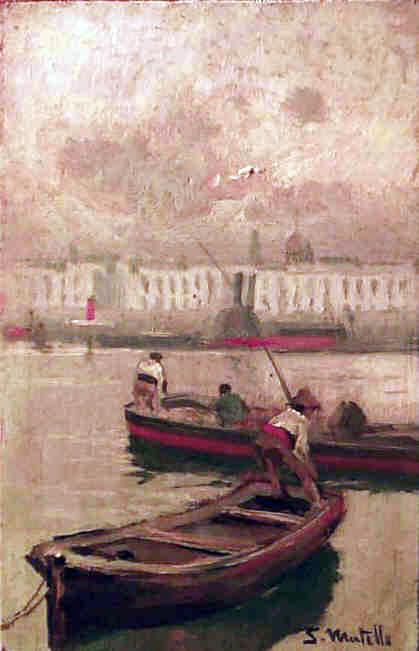 Barcas en el Puerto by Segundo Matilla Marina,A3(16x12")Poster
