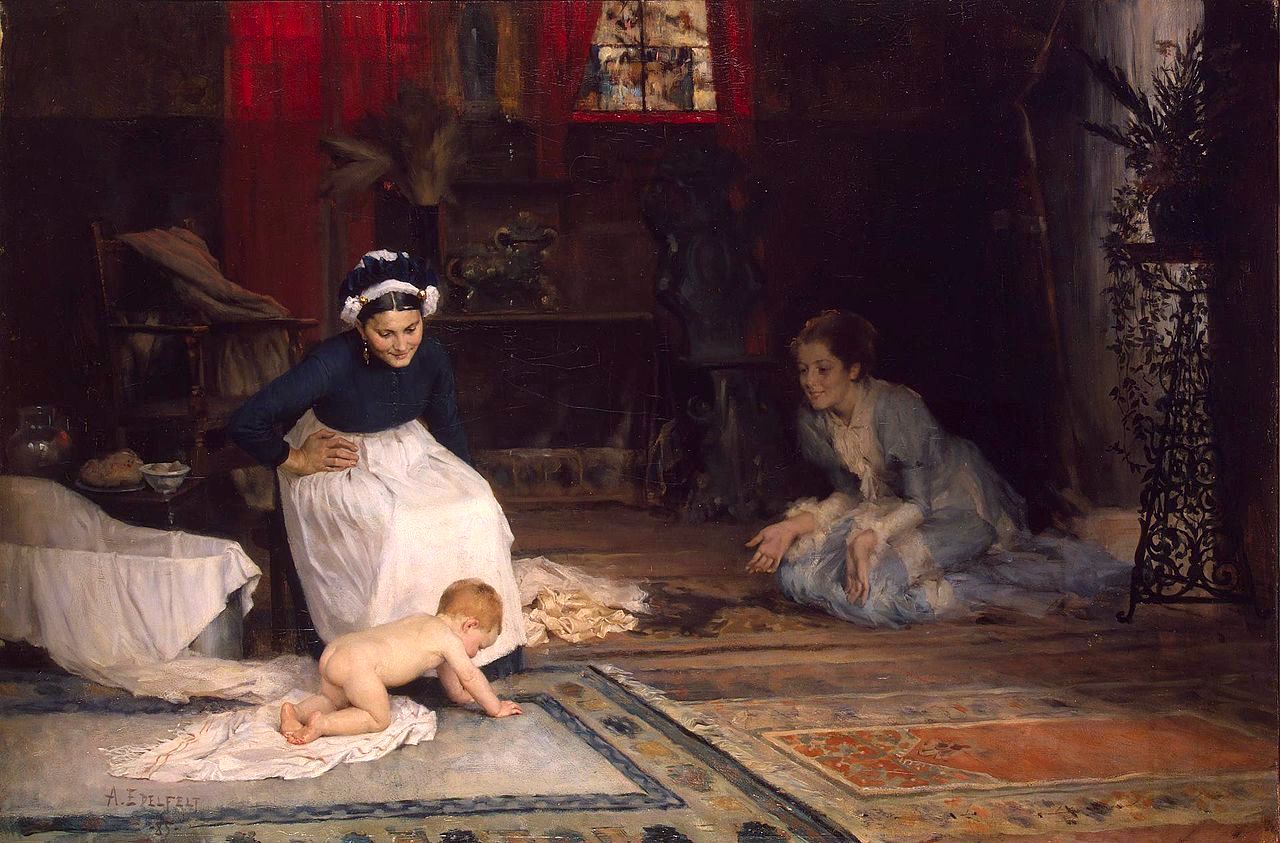 In the Nursery by Albert Edelfelt,A3(16x12")Poster