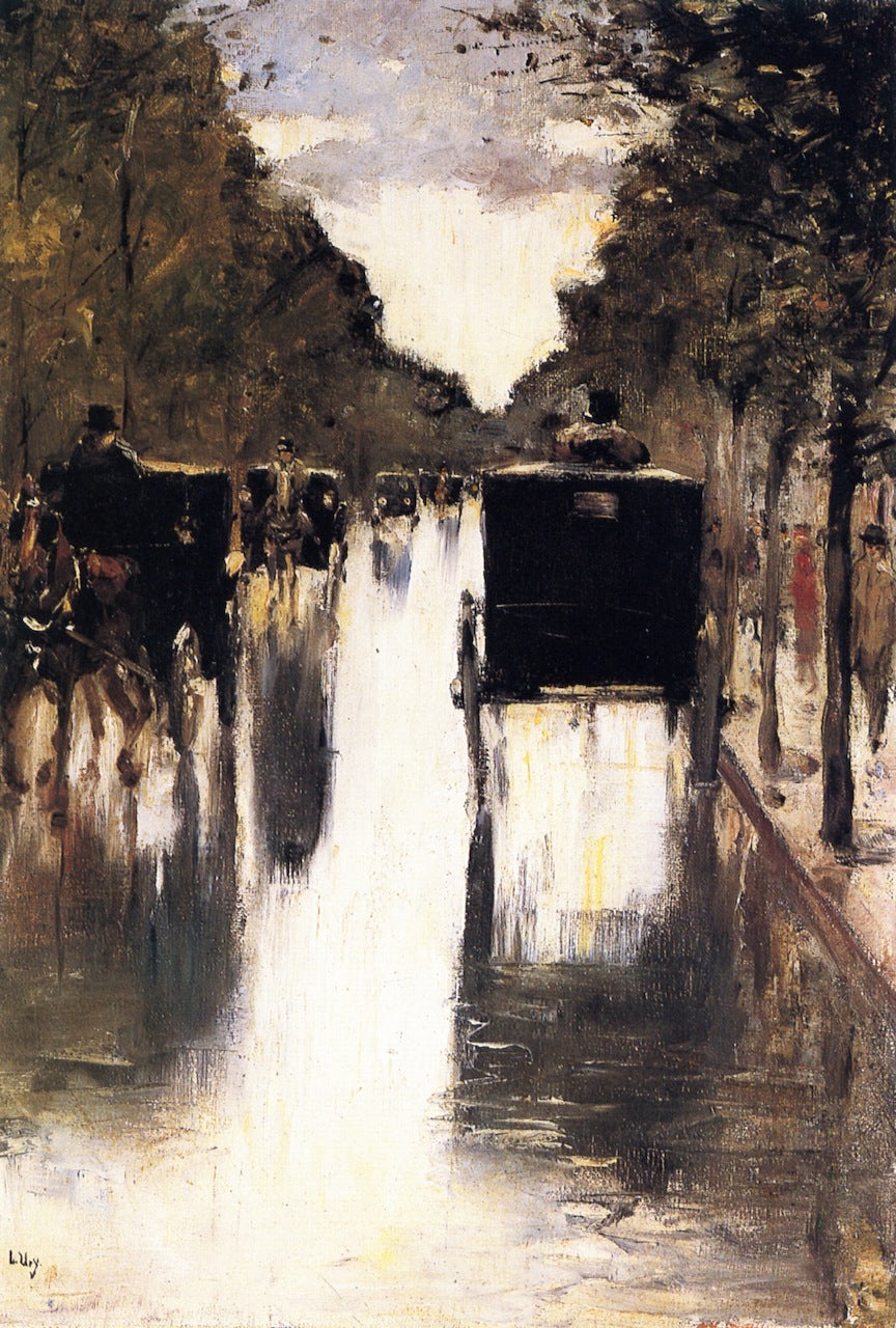 Berlin Avenue with Carriages by Lesser Ury,A3(16x12")Poster