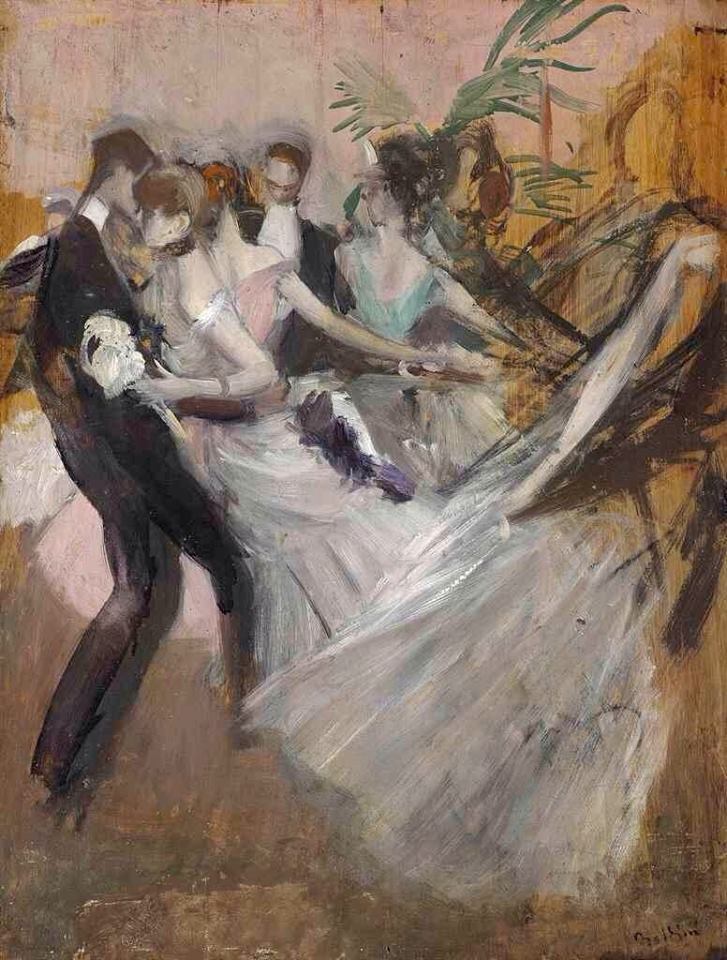 At the Ball, vintage artwork by Giovanni Boldini, 12x8" (A4) Poster