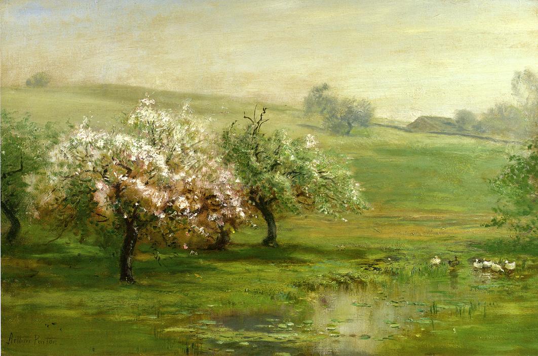 Blossoming Trees, vintage artwork by Arthur Parton, 12x8" (A4) Poster