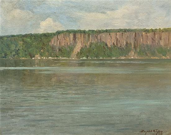 Palisades on the Hudson, vintage artwork by Bayard Henry Tyler, 12x8" (A4) Poster