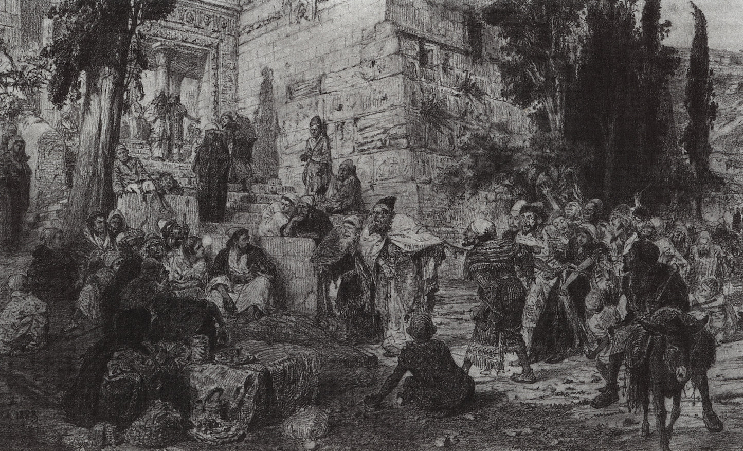 Christ and the Sinner (study), vintage artwork by Vasily Polenov, 12x8" (A4) Poster