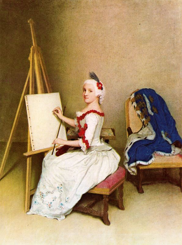 Portrait of Caroline Louise of Hesse-Darmstadt, vintage artwork by Jean-Étienne Liotard, 12x8" (A4) Poster