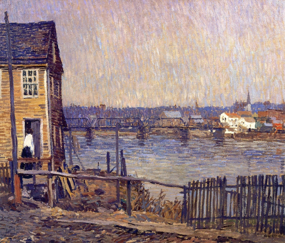 A Fisherman's House, vintage artwork by Robert Spencer, 12x8" (A4) Poster