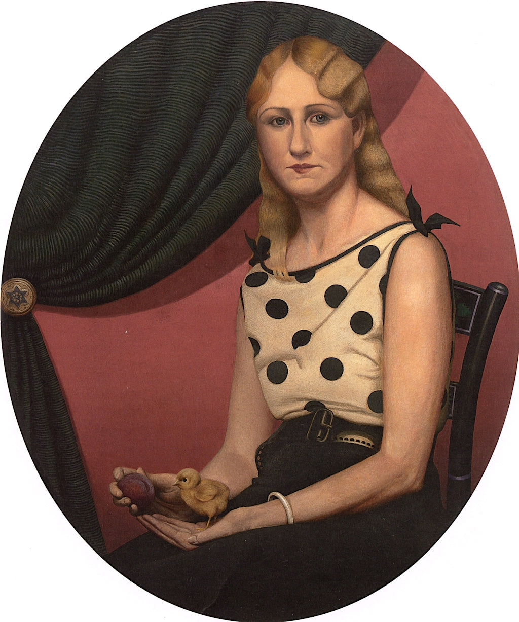 Portrait of Nan, vintage artwork by Grant Wood, 12x8" (A4) Poster