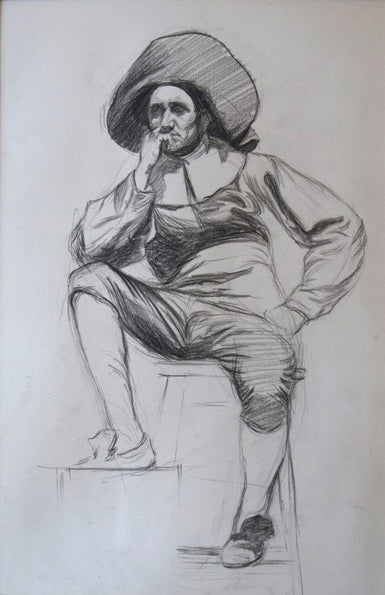 Man in costume, vintage artwork by Albert Ludovici, Jr, 12x8" (A4) Poster