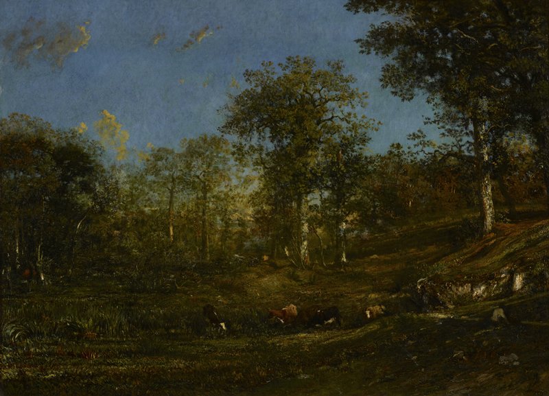 View of the Pastures of the Limousin, vintage artwork by Jules Dupre, A3 (16x12") Poster Print