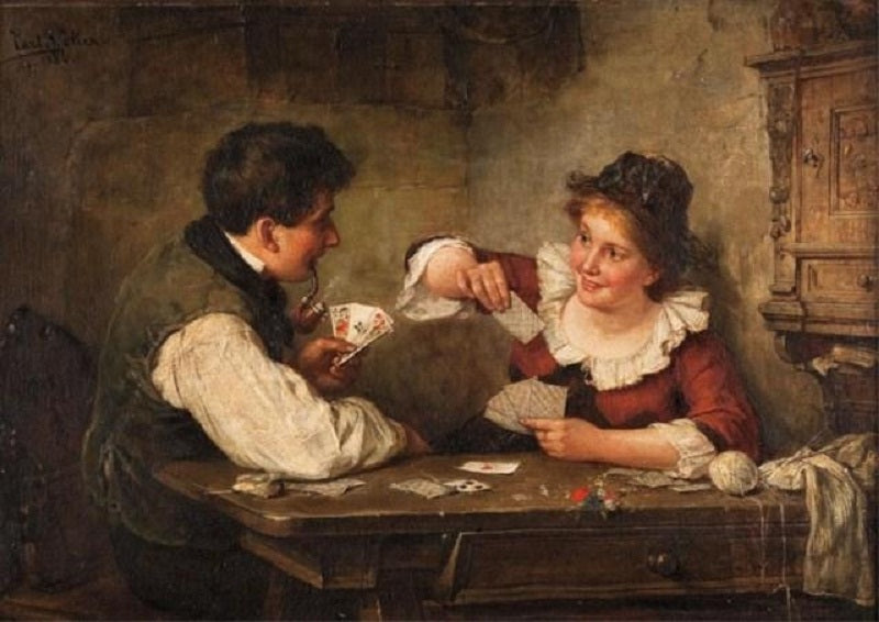 A Quiet Games, vintage artwork by Carl Böker, 12x8" (A4) Poster