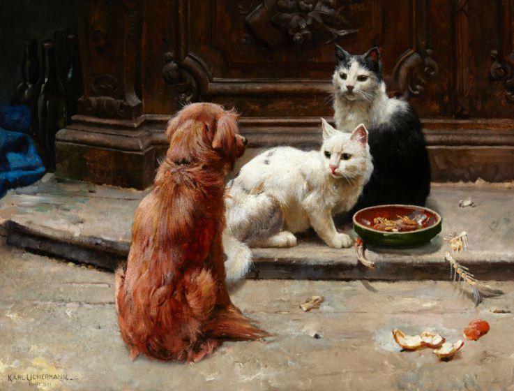 The Food Bowl, vintage artwork by Karl Kristian Uchermann, 12x8" (A4) Poster