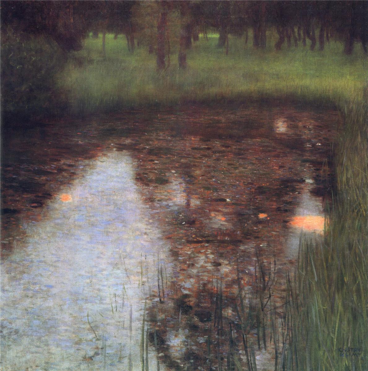 Calm Pond on the Kammer Castle Grounds by Gustav Klimt,A3(16x12")Poster