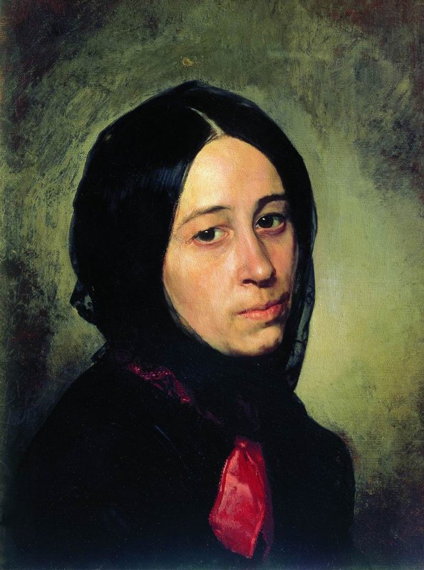 Portrait of M.I. Tretyakova, vintage artwork by Nikolai Vasilevich Nevrev, 12x8" (A4) Poster