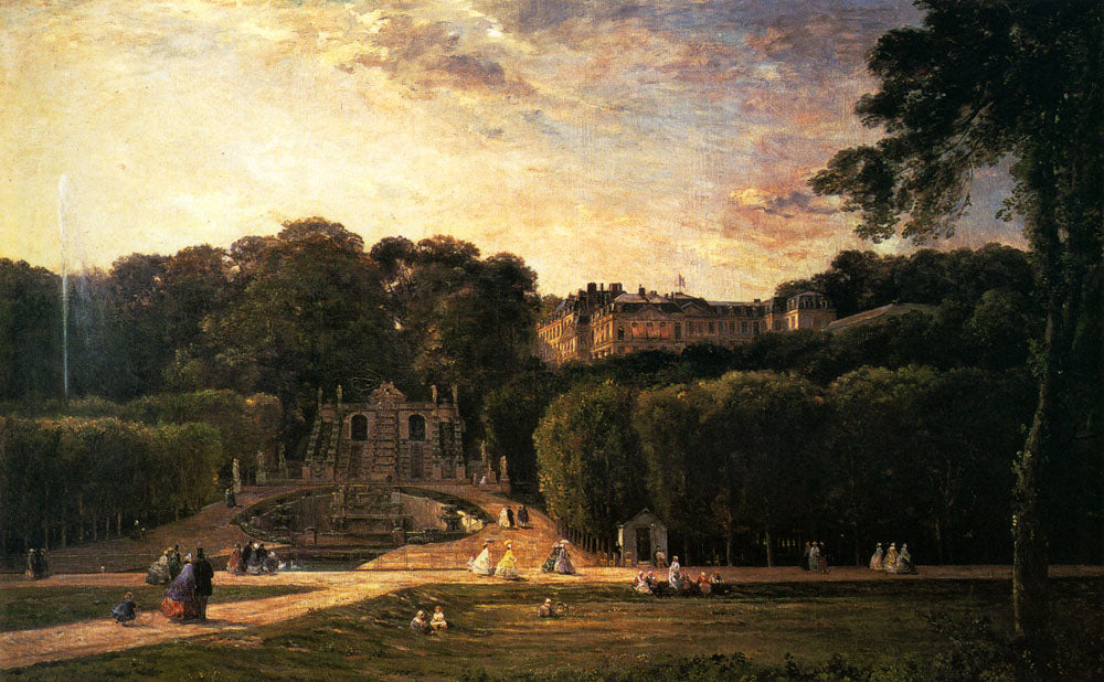 Château of Saint-Cloud, vintage artwork by Charles-François Daubigny, A3 (16x12") Poster Print